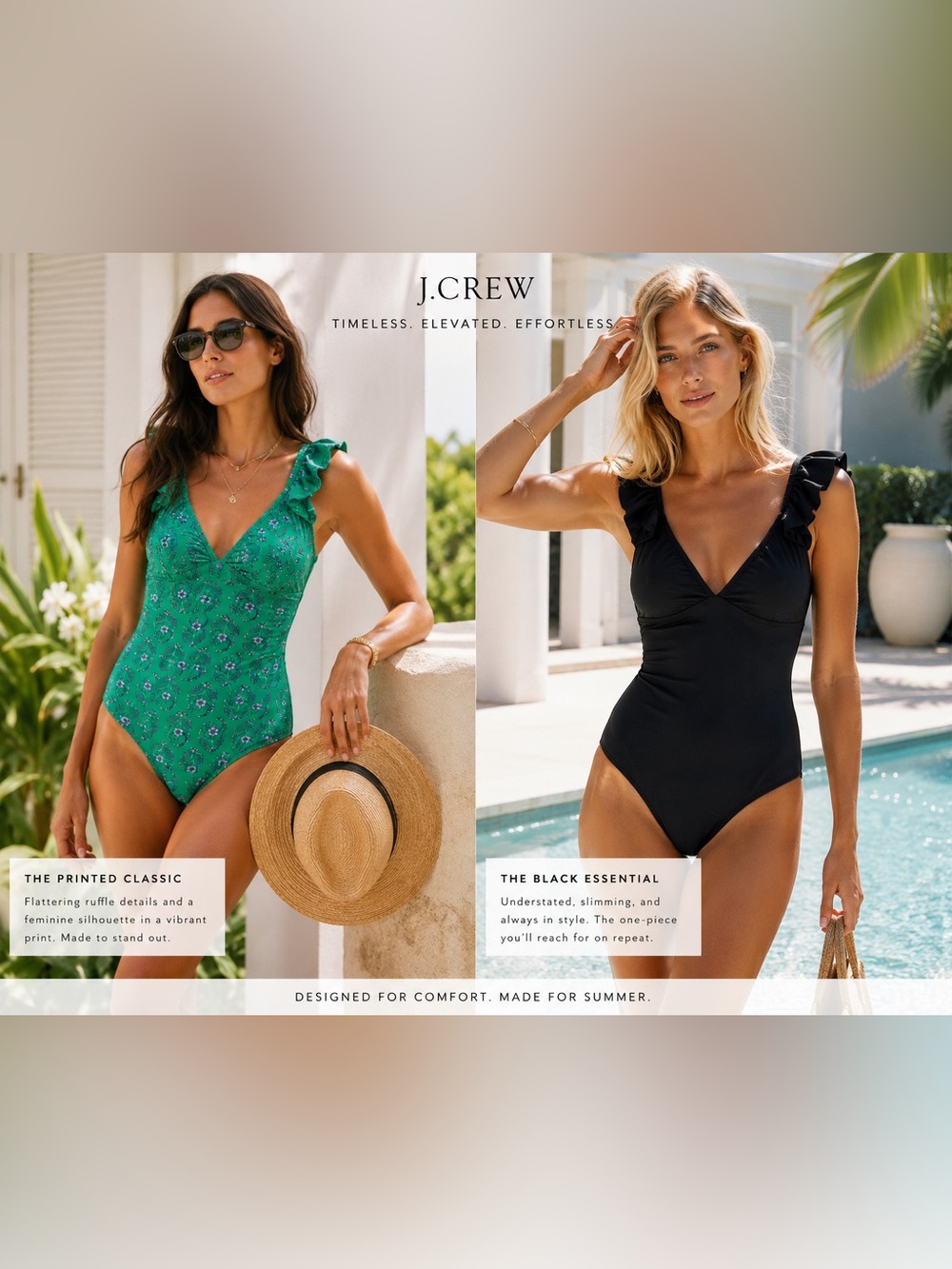 2 J Crew  One-Piece Swimsuits